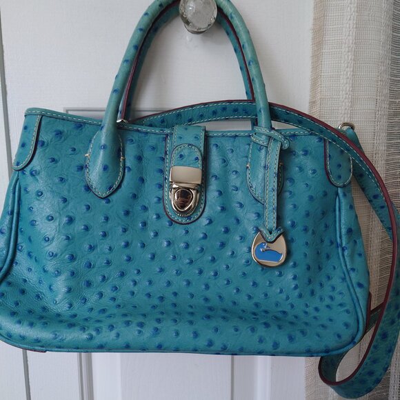 Dooney & Bourke Blue Ostrich Bag - Picture 15 of 16